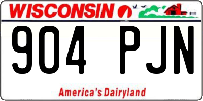 WI license plate 904PJN