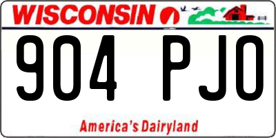 WI license plate 904PJO