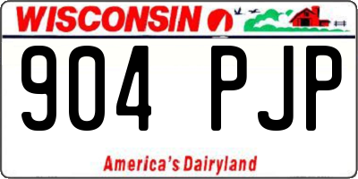 WI license plate 904PJP