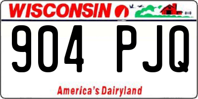 WI license plate 904PJQ