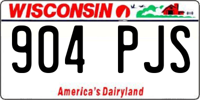 WI license plate 904PJS