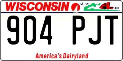 WI license plate 904PJT