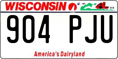 WI license plate 904PJU