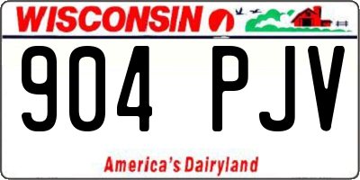 WI license plate 904PJV