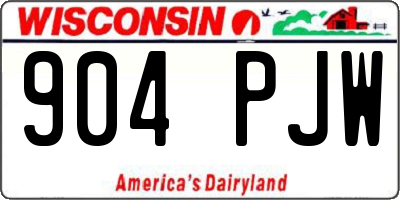 WI license plate 904PJW