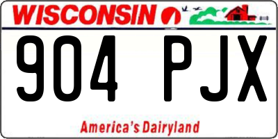 WI license plate 904PJX