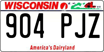 WI license plate 904PJZ