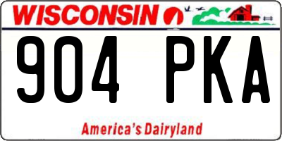 WI license plate 904PKA