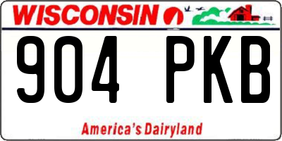 WI license plate 904PKB