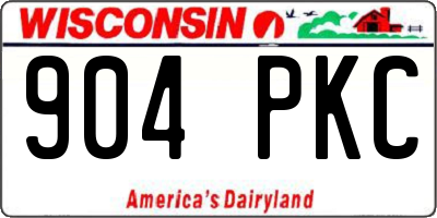 WI license plate 904PKC