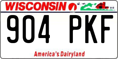 WI license plate 904PKF