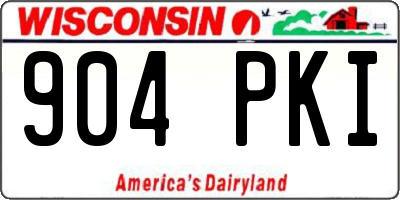 WI license plate 904PKI