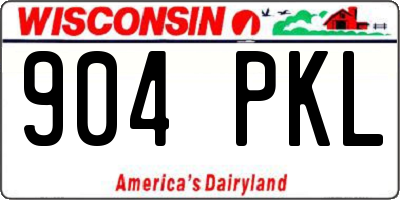 WI license plate 904PKL