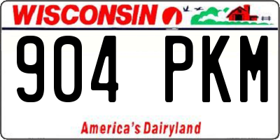 WI license plate 904PKM