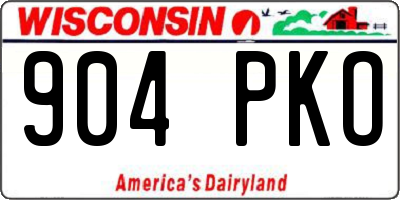 WI license plate 904PKO