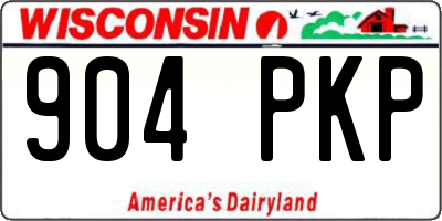 WI license plate 904PKP