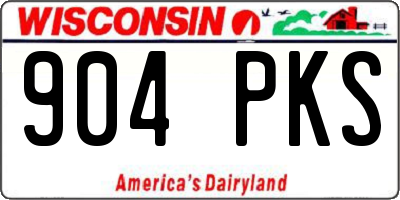 WI license plate 904PKS