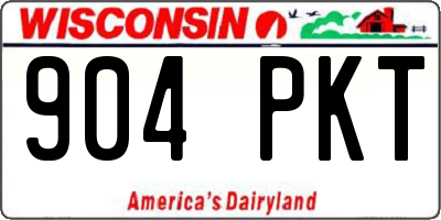WI license plate 904PKT