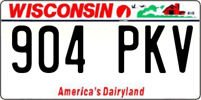 WI license plate 904PKV