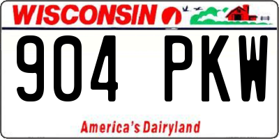 WI license plate 904PKW