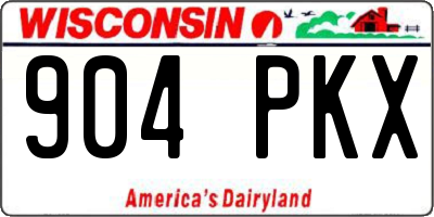 WI license plate 904PKX