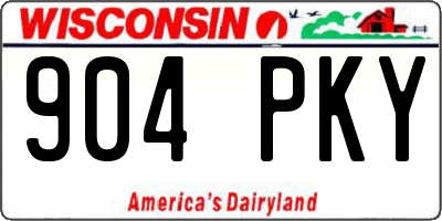 WI license plate 904PKY