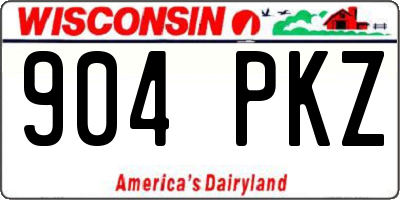 WI license plate 904PKZ