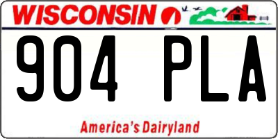 WI license plate 904PLA