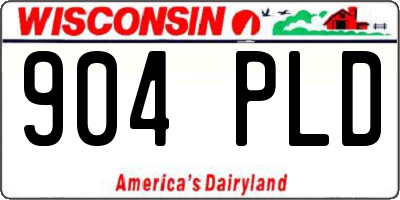 WI license plate 904PLD