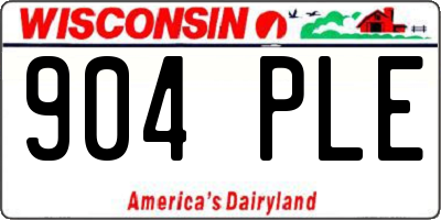 WI license plate 904PLE