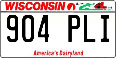WI license plate 904PLI