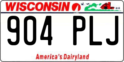 WI license plate 904PLJ