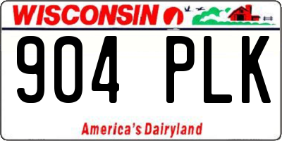 WI license plate 904PLK