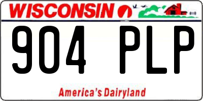 WI license plate 904PLP