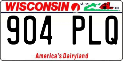 WI license plate 904PLQ