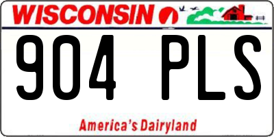 WI license plate 904PLS