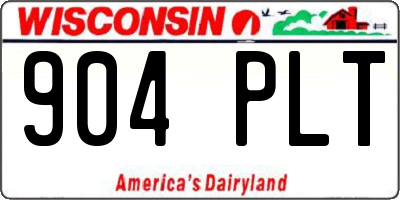 WI license plate 904PLT