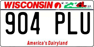 WI license plate 904PLU