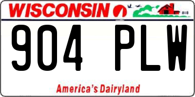 WI license plate 904PLW