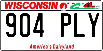 WI license plate 904PLY