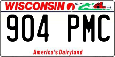 WI license plate 904PMC