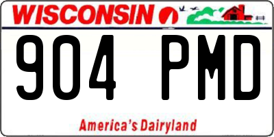 WI license plate 904PMD