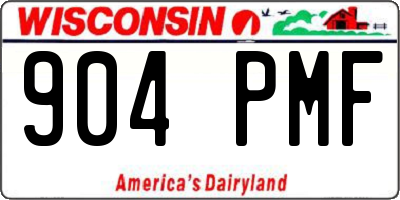 WI license plate 904PMF
