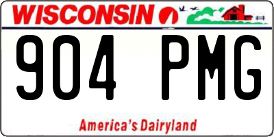 WI license plate 904PMG