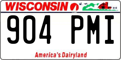 WI license plate 904PMI