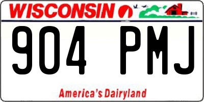 WI license plate 904PMJ