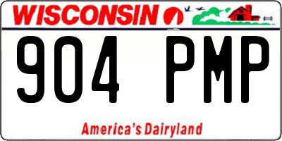 WI license plate 904PMP