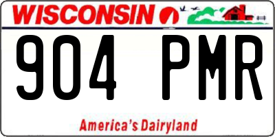 WI license plate 904PMR