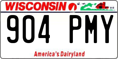 WI license plate 904PMY