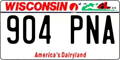 WI license plate 904PNA